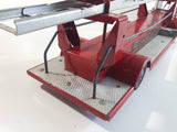 Vintage 1950s Structo Fire Engine Aerial Ladder Truck S.F.D. Red Pressed Steel Truck and Trailer Toy Car Vehicle 33" Long