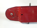 Vintage 1950s Structo Fire Engine Aerial Ladder Truck S.F.D. Red Pressed Steel Truck and Trailer Toy Car Vehicle 33" Long