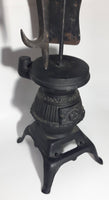 Antique Ornate Pot Belly Stove Shaped Cast Iron Fire Place Tool Set 38 1/2" Tall