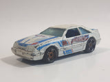 2011 Hot Wheels HW Racing '92 Ford Mustang Pearl White Die Cast Toy Car Vehicle