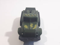 Unknown Brand Military Army Semi Truck with Tracks Dark Green Camouflage Die Cast Toy Car Vehicle