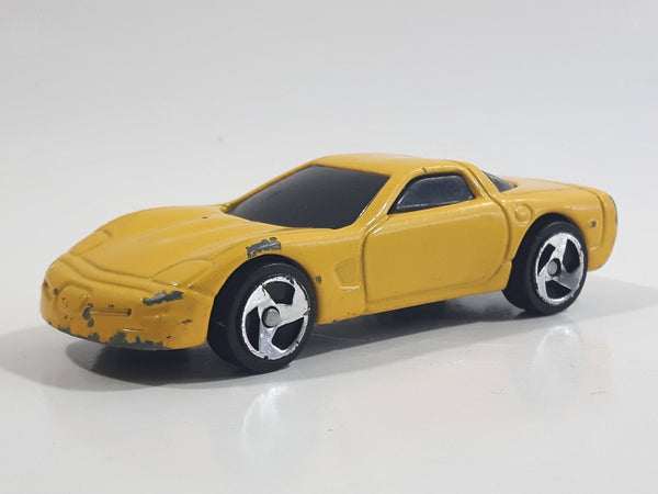 2000 Hot Wheels Corvette Yellow Die Cast Toy Car Vehicle McDonald's Happy Meal