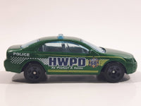 2013 Hot Wheels Police Pursuit Ford Fusion HWPD Police Metalflake Green Die Cast Toy Car Cop Law Enforcement Vehicle