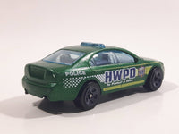 2013 Hot Wheels Police Pursuit Ford Fusion HWPD Police Metalflake Green Die Cast Toy Car Cop Law Enforcement Vehicle