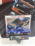 1993 Racing Champions Hardee's Racing #2 Ward Burton Hardee's Fresh Fried Chicken Mello Yello Chevy Lumina Dark Blue Die Cast Toy Race Car Vehicle with Collector Card and Display Stand - New in Package Sealed