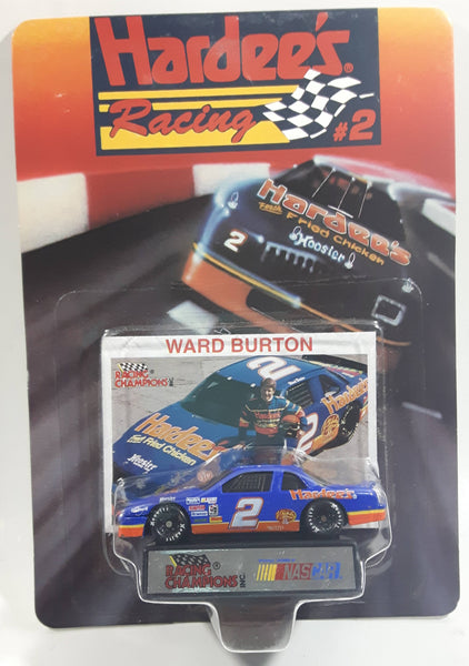 1993 Racing Champions Hardee's Racing #2 Ward Burton Hardee's Fresh Fried Chicken Mello Yello Chevy Lumina Dark Blue Die Cast Toy Race Car Vehicle with Collector Card and Display Stand - New in Package Sealed