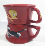 Tindex Warner Bros. Looney Tunes Characters Sylvester The Cat and Tweety Bird Themed Cartoon Stacking Teapot and Cup Mug Ceramic Coffee Mug Television Collectible - Missing the Lid