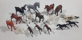 Vintage Plastic Farm Livestock Horses Toys Made in Hong Kong Lot of 16