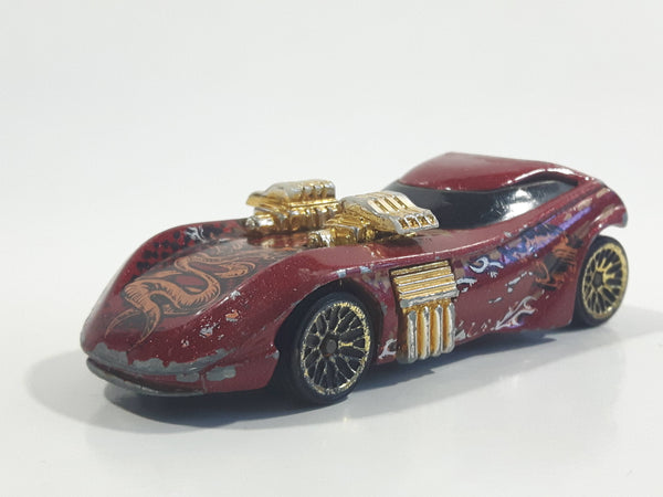 2001 Hot Wheels Extreme Sports Twin Mill II Dark Red Die Cast Toy Car Vehicle