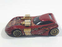 2001 Hot Wheels Extreme Sports Twin Mill II Dark Red Die Cast Toy Car Vehicle