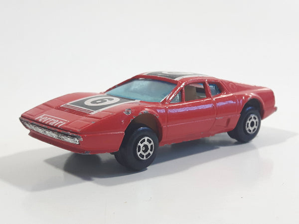 Vintage Yatming No. 1025 Ferrari 512 BB Berlinetta Boxer #6 Red Die Cast Toy Dream Sports Car Vehicle - Made in Hong Kong