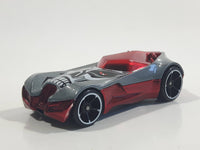 2011 Hot Wheels Halloween Ettorium Metalflake Grey and Red Die Cast Toy Car Vehicle