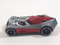 2011 Hot Wheels Halloween Ettorium Metalflake Grey and Red Die Cast Toy Car Vehicle