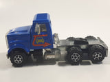 Vintage Majorette GMC Brigadier Style Semi Tractor Truck Blue 1/60 Scale Die Cast Toy Car Vehicle with Opening Hood