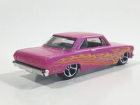 2017 Hot Wheels HW Flames '63 Chevy II Metalflake Pink Die Cast Toy Muscle Car Vehicle