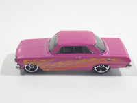 2017 Hot Wheels HW Flames '63 Chevy II Metalflake Pink Die Cast Toy Muscle Car Vehicle