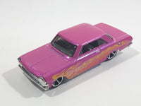 2017 Hot Wheels HW Flames '63 Chevy II Metalflake Pink Die Cast Toy Muscle Car Vehicle