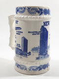 Vintage New York City Blue and White Ceramic Pottery Beer Stein Mug