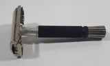 Vintage Gillette Safety Razor Face Shaver Metal with Black Handle Made in U.S.A.