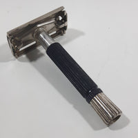 Vintage Gillette Safety Razor Face Shaver Metal with Black Handle Made in U.S.A.