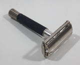 Vintage Gillette Safety Razor Face Shaver Metal with Black Handle Made in U.S.A.