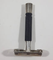 Vintage Gillette Safety Razor Face Shaver Metal with Black Handle Made in U.S.A.