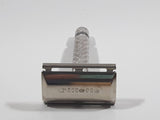 Vintage Gillette Razor Face Shaver Etched Pattern Metal Handle Twist Open