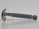 Vintage Gillette Razor Face Shaver Etched Pattern Metal Handle Twist Open