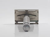 Vintage Gillette Razor Face Shaver Etched Pattern Metal Handle Twist Open
