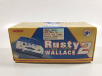 1999 Action Racing Limited Edition NASCAR #2 Rusty Wallace Miller Lite Beer 1999 Ford Taurus Blue and White 1/64 Scale Die Cast Toy Car Vehicle New in Box