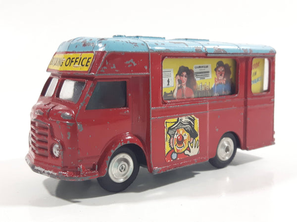 Rare 1960-1962 Corgi Toys 413 Smith's "Karrier" Van Chipperfields Circus Mobile Booking Office Truck Red and Light Blue Die Cast Toy Car Vehicle