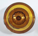Vintage Indiana Orange Amber Iridescent Rainbow 5 1/4" Tall Carnival Glass Pedestal Style Thumbprint Compote Candy Dish