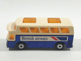 Vintage 1978 Lesney Matchbox Superfast  No. 65 Airport Coach Bus British Airways Blue and White Die Cast Toy Car Vehicle