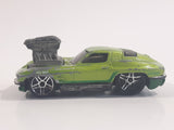 2010 Hot Wheels Toon'd Muscle '63 Corvette Tooned Metallic Green Die Cast Toy Car Vehicle