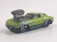 2010 Hot Wheels Toon'd Muscle '63 Corvette Tooned Metallic Green Die Cast Toy Car Vehicle