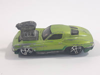 2010 Hot Wheels Toon'd Muscle '63 Corvette Tooned Metallic Green Die Cast Toy Car Vehicle