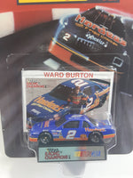 1993 Racing Champions Hardee's Racing #2 Ward Burton Hardee's Fresh Fried Chicken Mello Yello Chevy Lumina Dark Blue Die Cast Toy Race Car Vehicle with Collector Card and Display Stand - New in Package Sealed