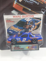 1993 Racing Champions Hardee's Racing #2 Ward Burton Hardee's Fresh Fried Chicken Mello Yello Chevy Lumina Dark Blue Die Cast Toy Race Car Vehicle with Collector Card and Display Stand - New in Package Sealed