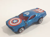 2017 Hot Wheels Marvel Character Cars Captain America Metalflake Blue Die Cast Toy Car Vehicle