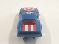 2017 Hot Wheels Marvel Character Cars Captain America Metalflake Blue Die Cast Toy Car Vehicle