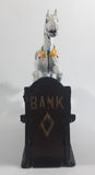 Vintage Trick Pony Horse Blue, White, and Dark Brown Cast Iron Mechanical Coin Bank