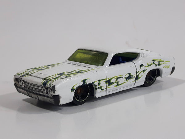 2019 Hot Wheels HW Flames '69 Ford Torino Talladega White Die Cast Toy Muscle Car Vehicle