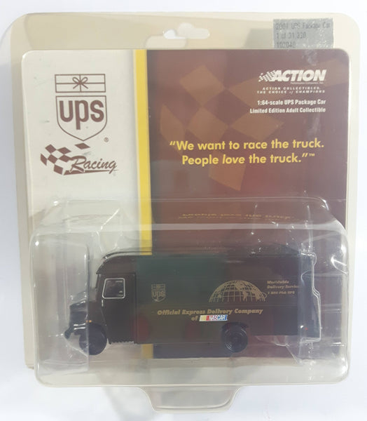 2001 Action Racing NASCAR UPS Package Delivery Truck Brown 1/64 Scale Die Cast Toy Car Vehicle New in Package Limited Edition 1 of 31,320