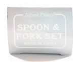 Elegance Silver Plated Zinc Salad Spoon & Fork Set No. 618 In Box - USED Condition