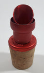 Red Metal and Cork Drink Bottle Pourer