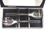 Stainless Steel Salad Servers with Clear Handles Made in Japan New in Box