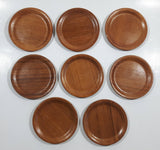 Vintage Mid Century Teak Wood Drink Coasters Set of 8