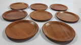 Vintage Mid Century Teak Wood Drink Coasters Set of 8