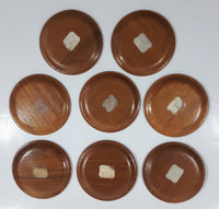 Vintage Mid Century Teak Wood Drink Coasters Set of 8