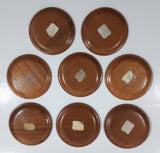 Vintage Mid Century Teak Wood Drink Coasters Set of 8